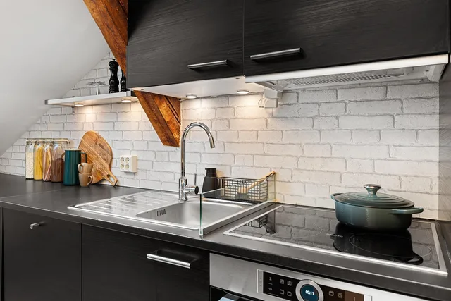 kitchen, real estate, interior, house, luxury, table, cabinet, shelf, home, equipment, sink. Meal prep startup capital: choose the kitchen, then the loan